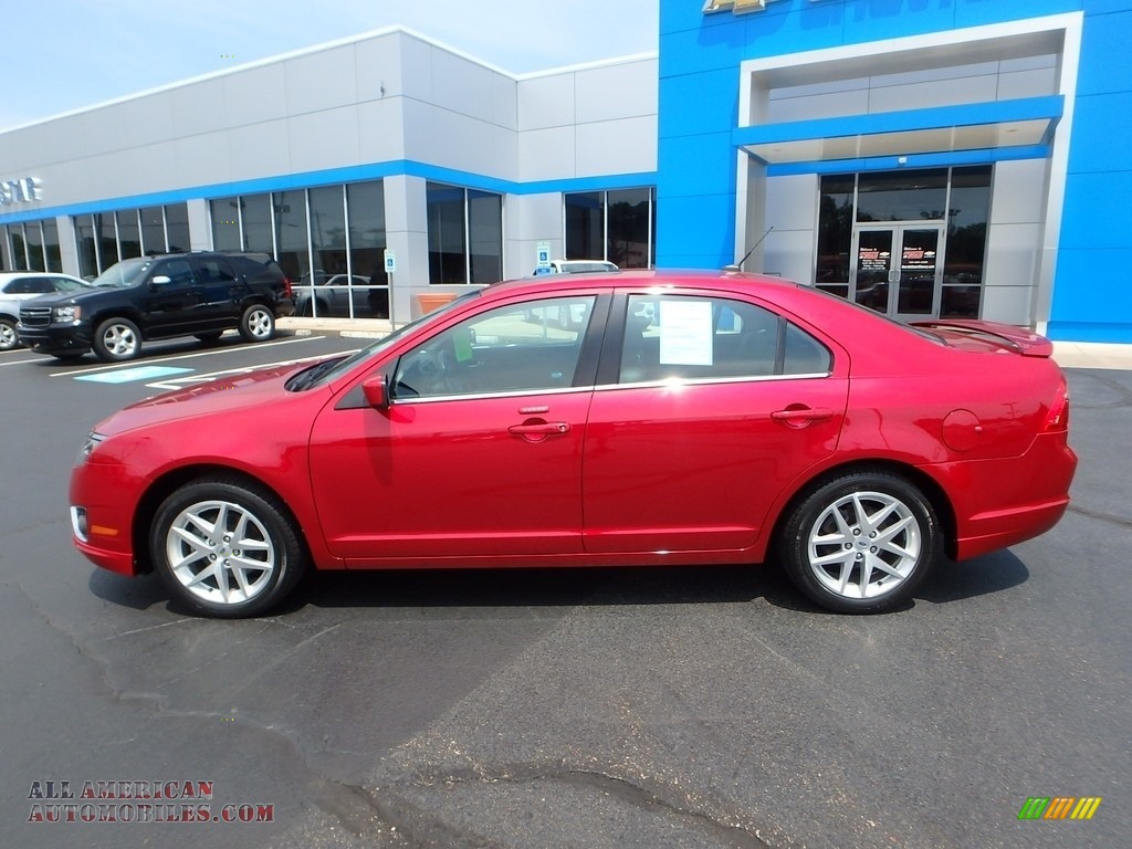 2012 Fusion SEL V6 - Red Candy Metallic / Charcoal Black photo #3