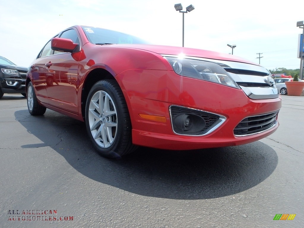 2012 Fusion SEL V6 - Red Candy Metallic / Charcoal Black photo #11