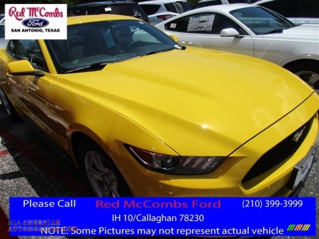 Triple Yellow Tricoat / Ebony Ford Mustang V6 Coupe