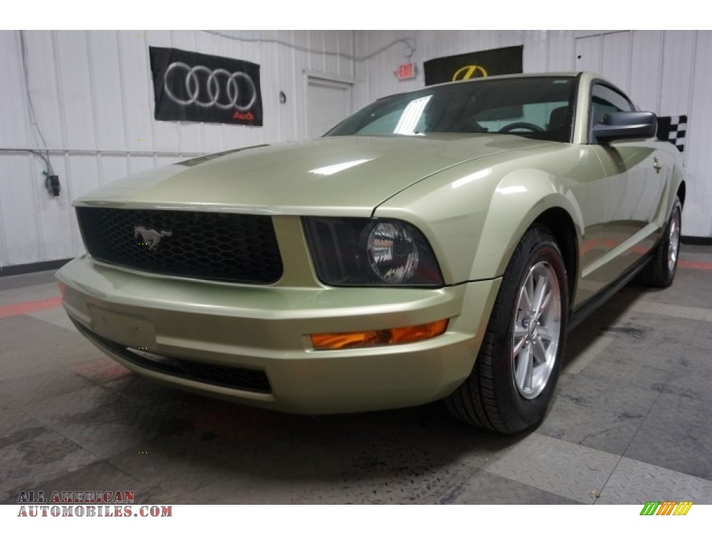 2006 Mustang V6 Premium Coupe - Legend Lime Metallic / Red/Dark Charcoal photo #3