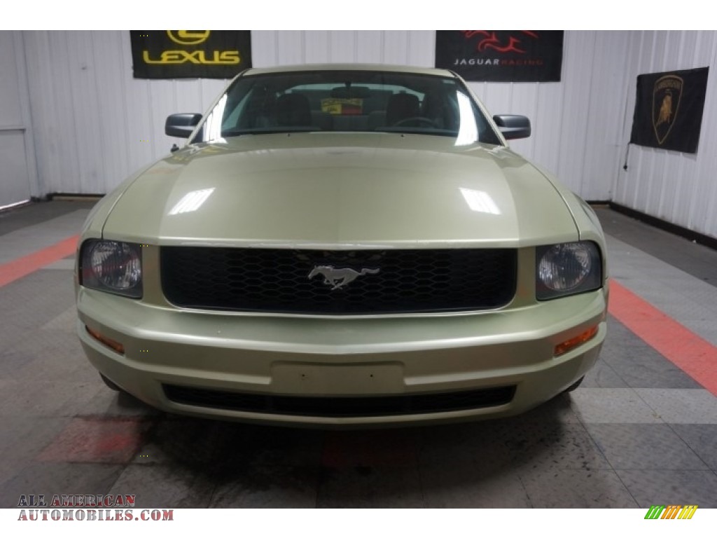 2006 Mustang V6 Premium Coupe - Legend Lime Metallic / Red/Dark Charcoal photo #4