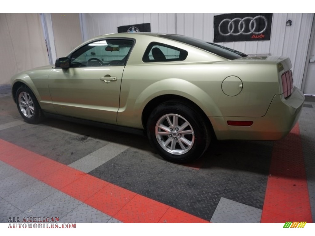 2006 Mustang V6 Premium Coupe - Legend Lime Metallic / Red/Dark Charcoal photo #11