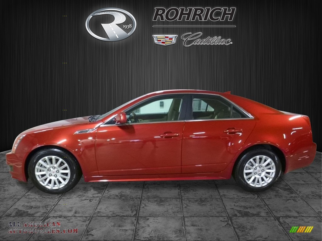 2010 CTS 4 3.0 AWD Sedan - Crystal Red Tintcoat / Cashmere/Cocoa photo #4