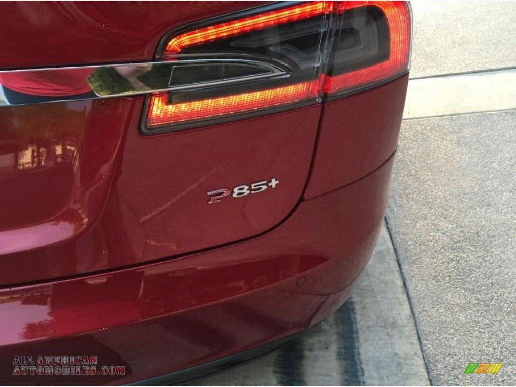 2014 Model S P85D Performance - Red Multi-Coat / Black photo #5