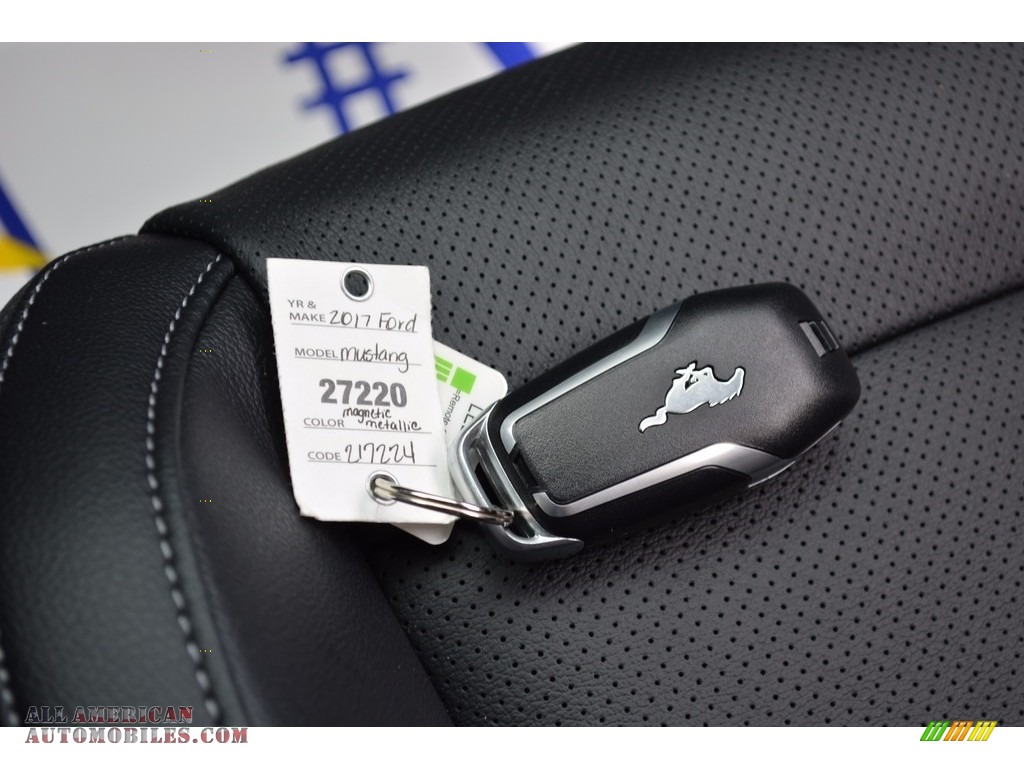 2017 Mustang EcoBoost Premium Coupe - Magnetic / Ebony photo #45