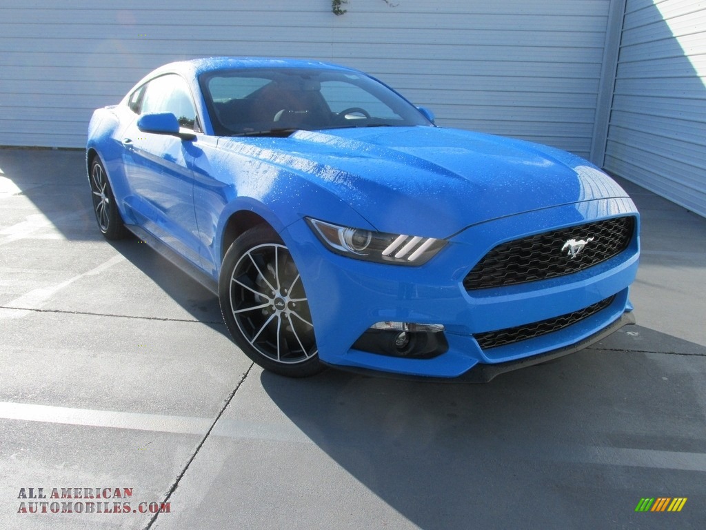 Grabber Blue / Ebony Ford Mustang Ecoboost Coupe