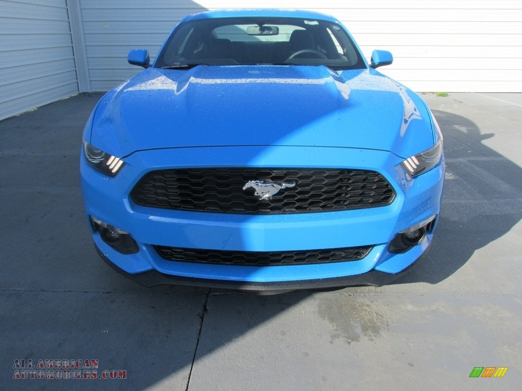 2017 Mustang Ecoboost Coupe - Grabber Blue / Ebony photo #8