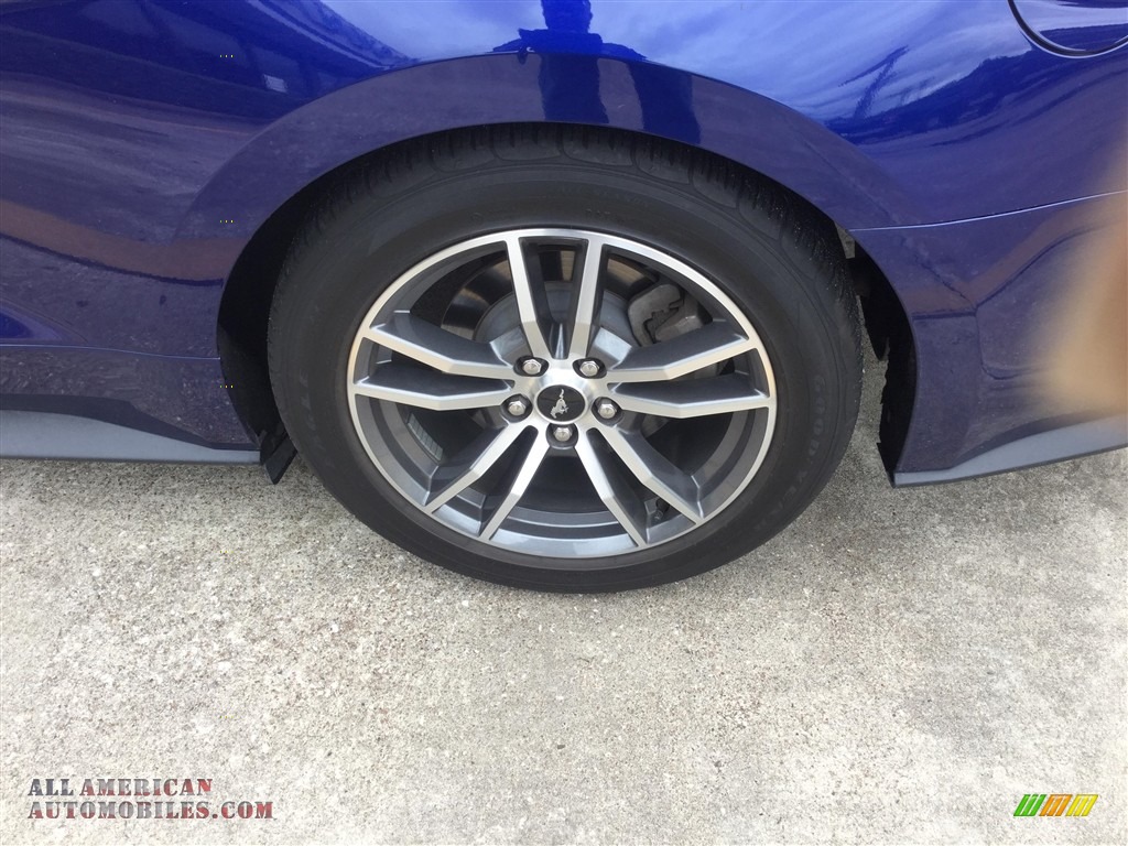 2015 Mustang EcoBoost Premium Coupe - Deep Impact Blue Metallic / 50 Years Raven Black photo #5