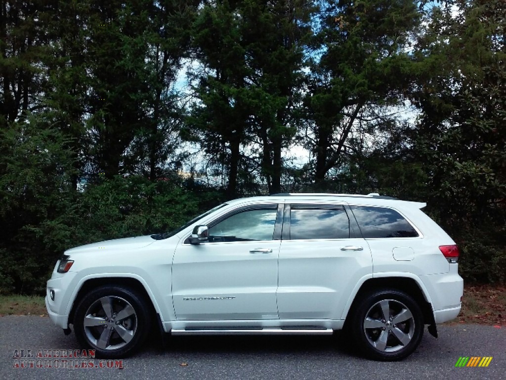 2014 Grand Cherokee Overland 4x4 - Bright White / Overland Vesuvio Indigo Blue/Jeep Brown photo #1