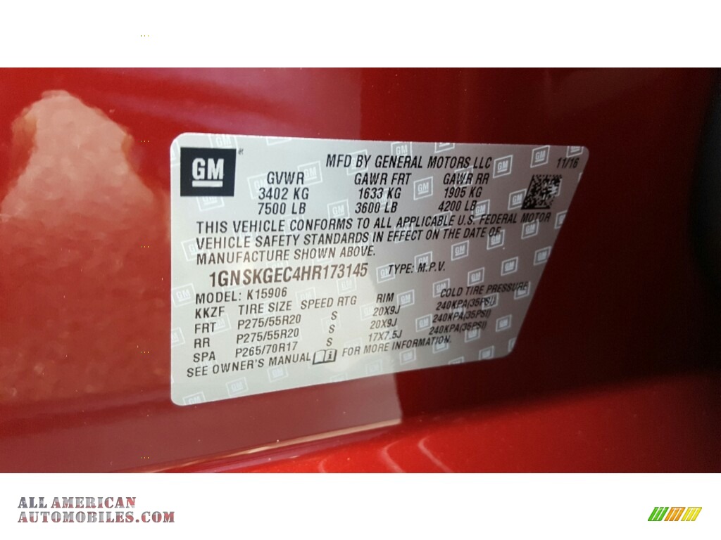 2017 Suburban LS 4WD - Siren Red Tintcoat / Jet Black photo #7