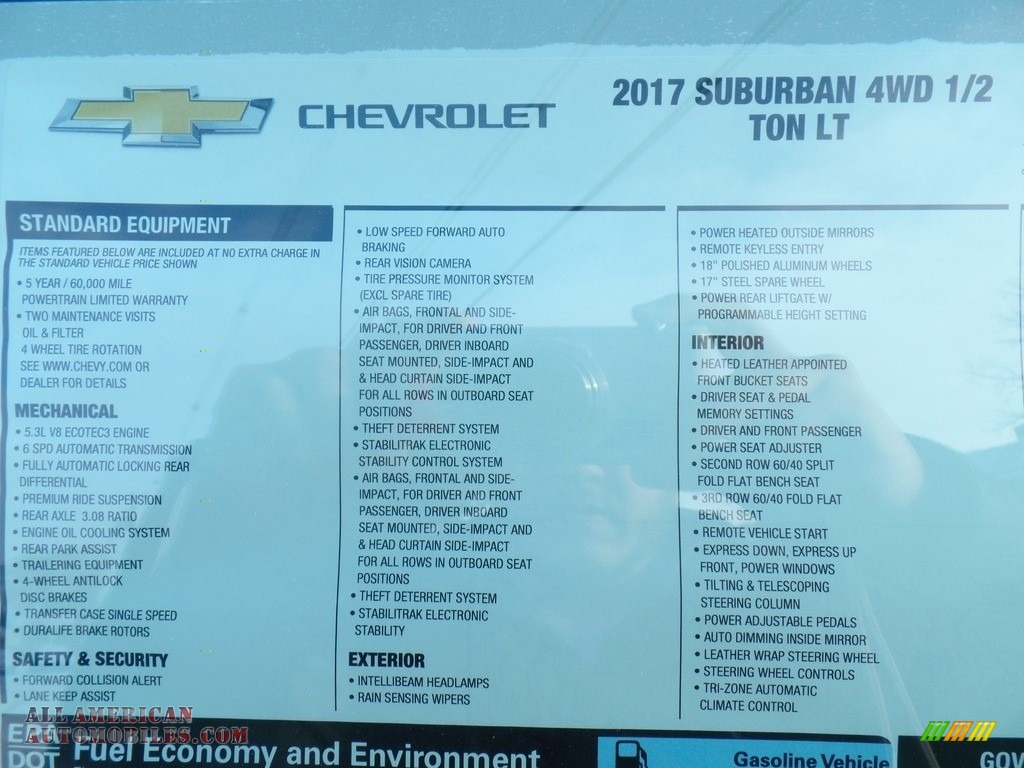 2017 Suburban LT 4WD - Black / Jet Black photo #84