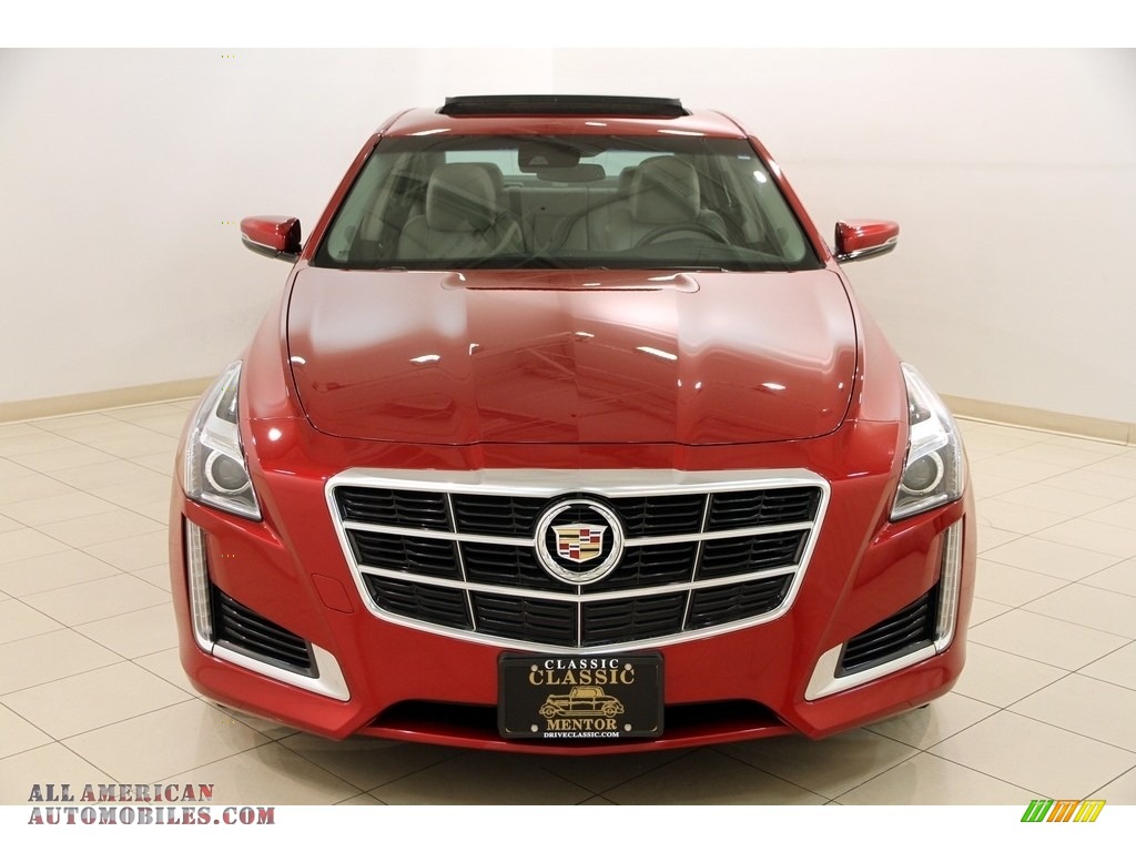 2014 CTS Luxury Sedan AWD - Red Obsession Tintcoat / Light Platinum/Jet Black photo #2