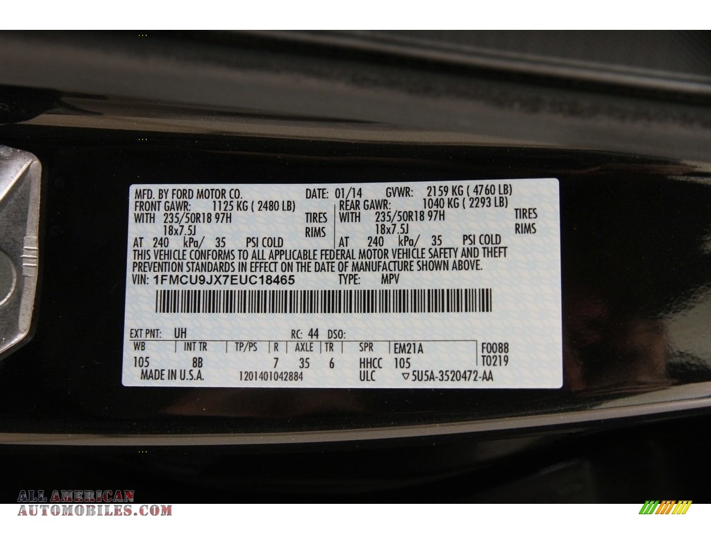 2014 Escape Titanium 1.6L EcoBoost 4WD - Tuxedo Black / Charcoal Black photo #19