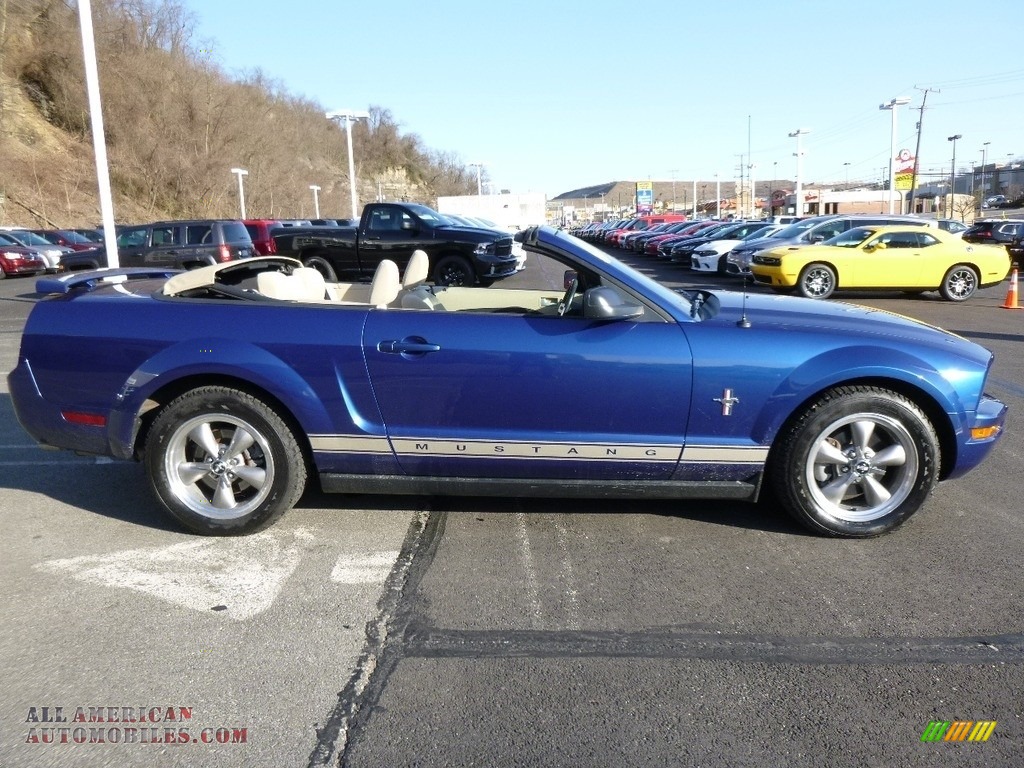 2006 Mustang V6 Premium Convertible - Vista Blue Metallic / Light Parchment photo #6