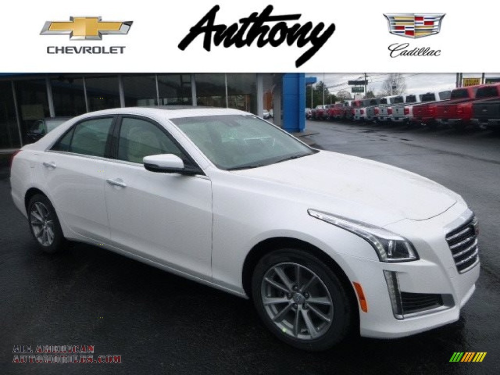 Crystal White Tricoat / Very Light Cashmere w/Jet Black Accents Cadillac CTS Luxury AWD