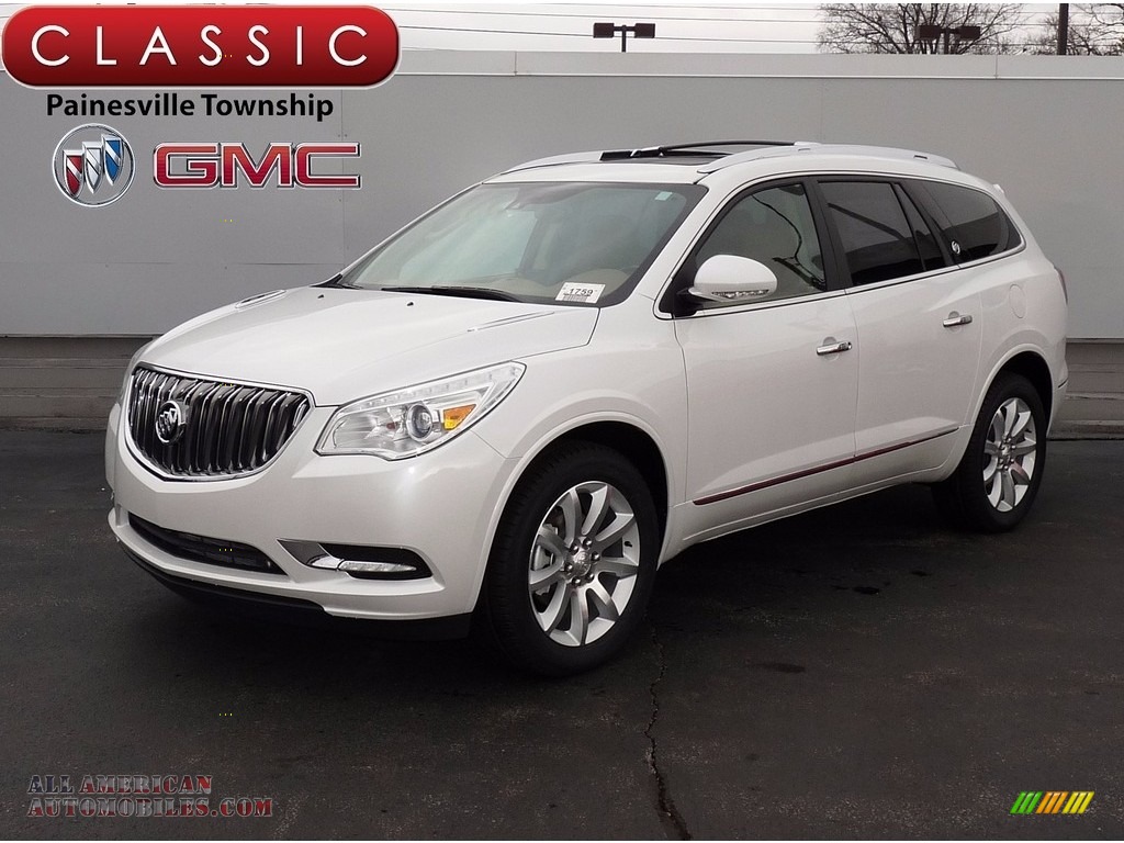 White Frost Tricoat / Choccachino Buick Enclave Premium AWD