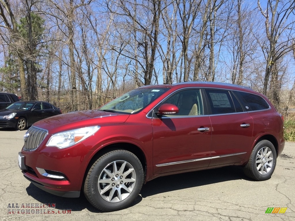 Crimson Red Tintcoat / Choccachino Buick Enclave Leather AWD