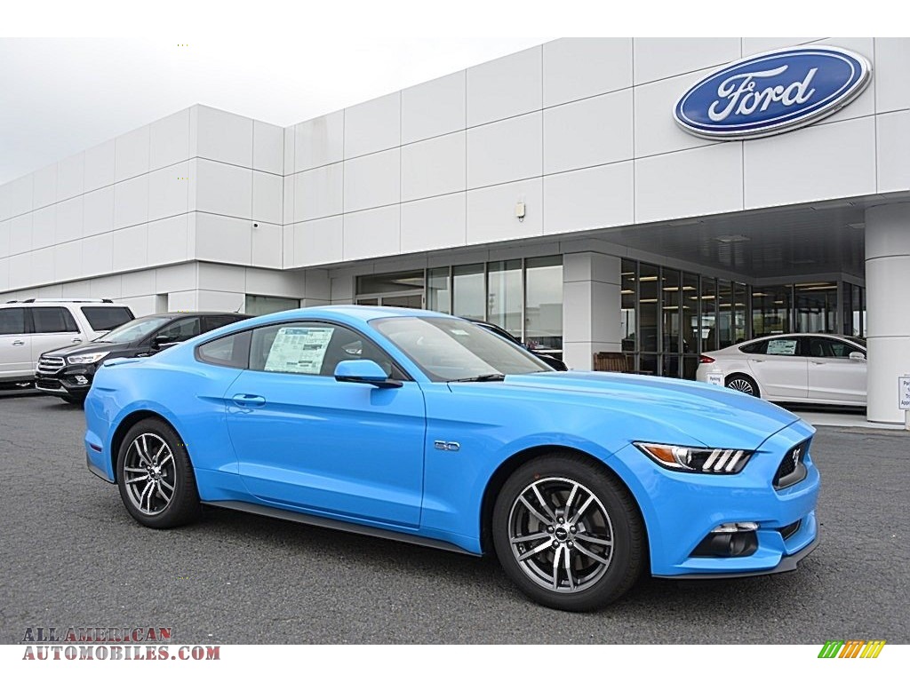 Grabber Blue / Ebony Ford Mustang GT Premium Coupe