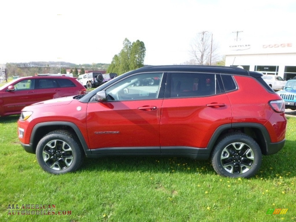 2017 Compass Trailhawk 4x4 - Redline 2 Coat Pearl / Black/Ruby Red photo #3