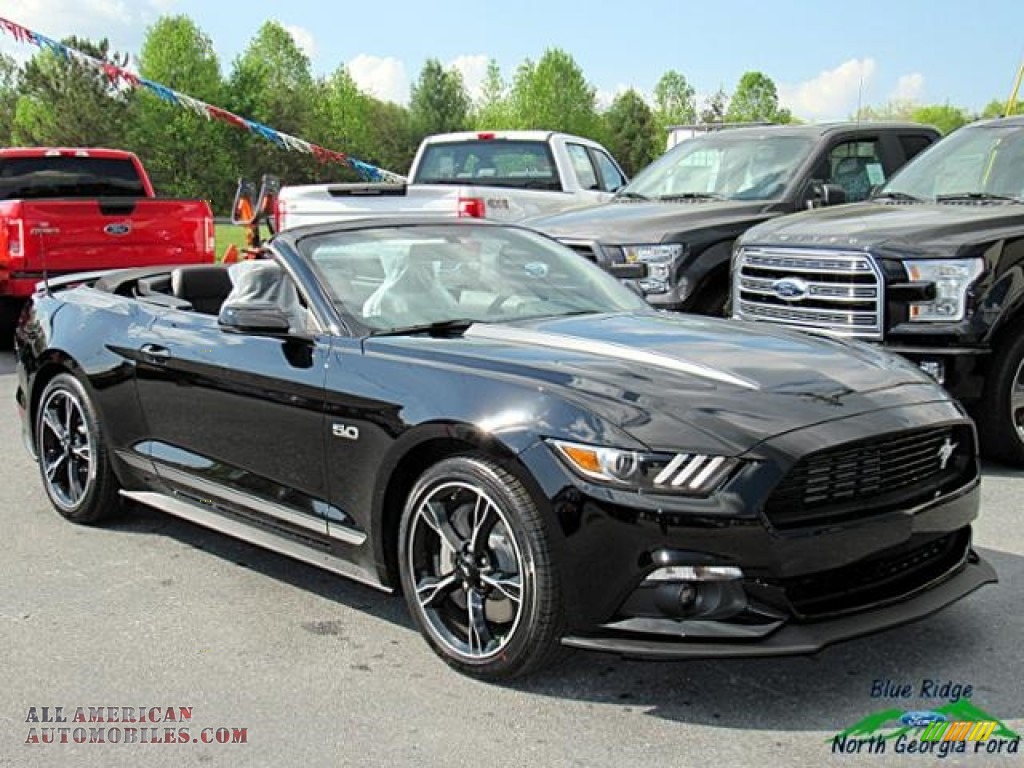 2017 Mustang GT California Speical Convertible - Shadow Black / California Special Ebony Leather/Miko Suede photo #8