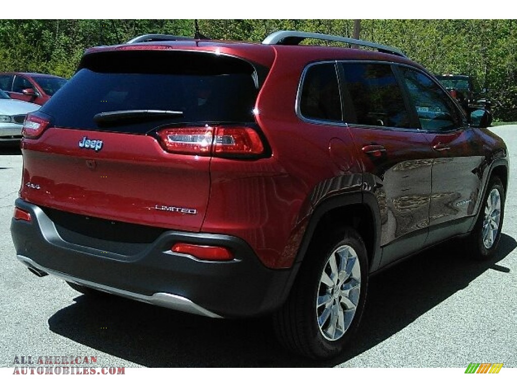 Deep Cherry Red Crystal Pearl / Black Jeep Cherokee Limited 4x4