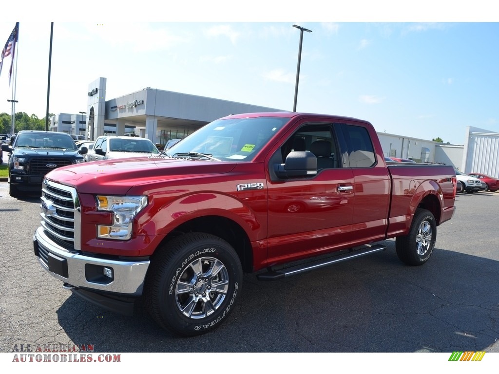 2017 F150 XLT SuperCab 4x4 - Ruby Red / Earth Gray photo #3