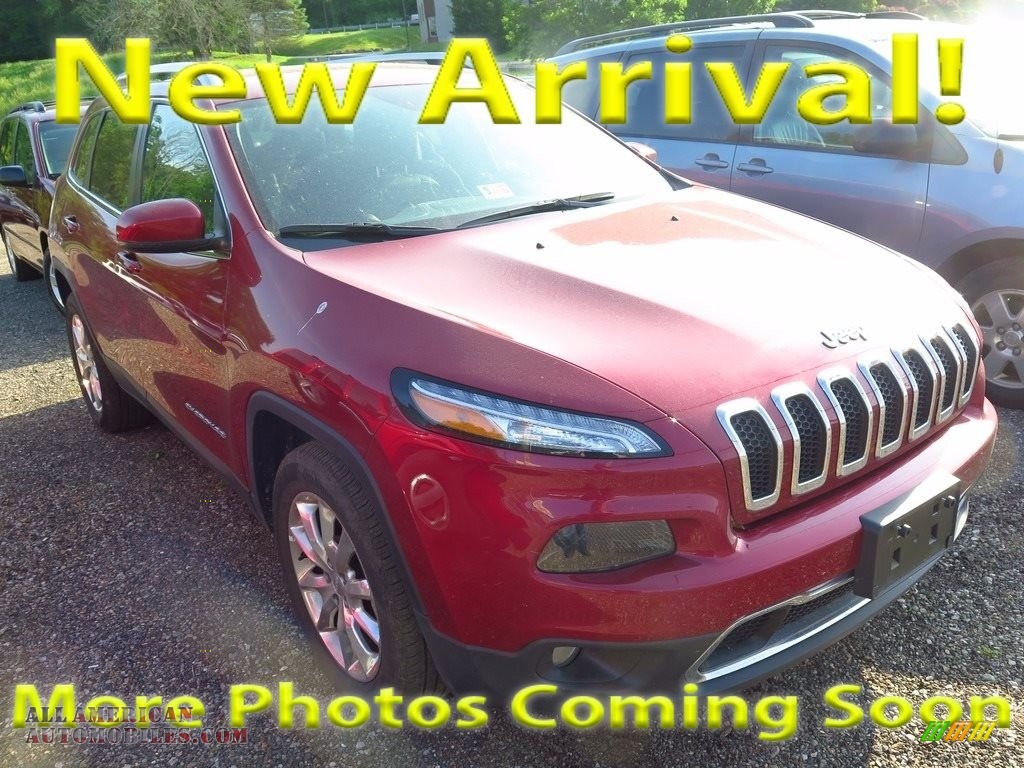 Deep Cherry Red Crystal Pearl / Black Jeep Cherokee Limited 4x4