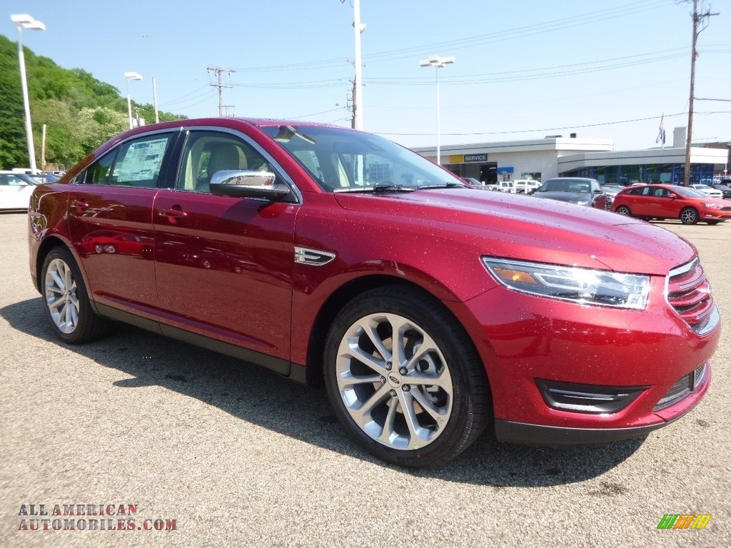 2017 Taurus Limited AWD - Ruby Red / Dune photo #8