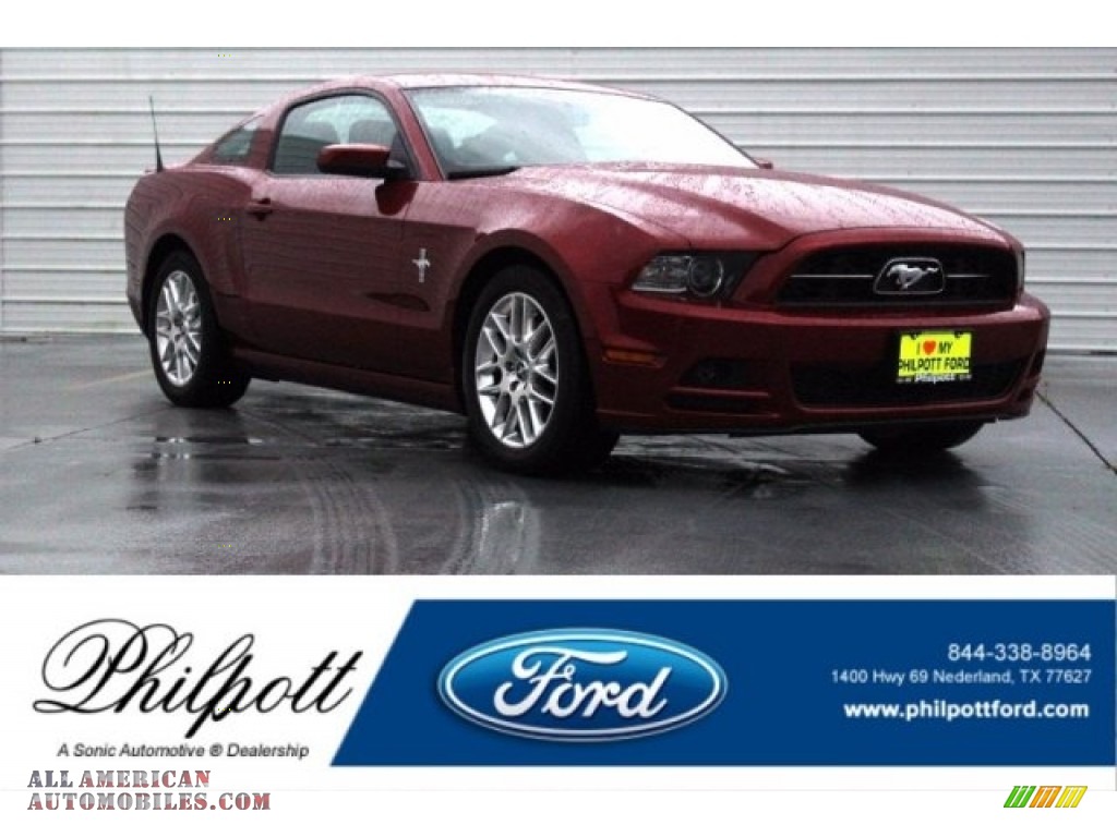 2014 Mustang V6 Premium Coupe - Ruby Red / Charcoal Black photo #1