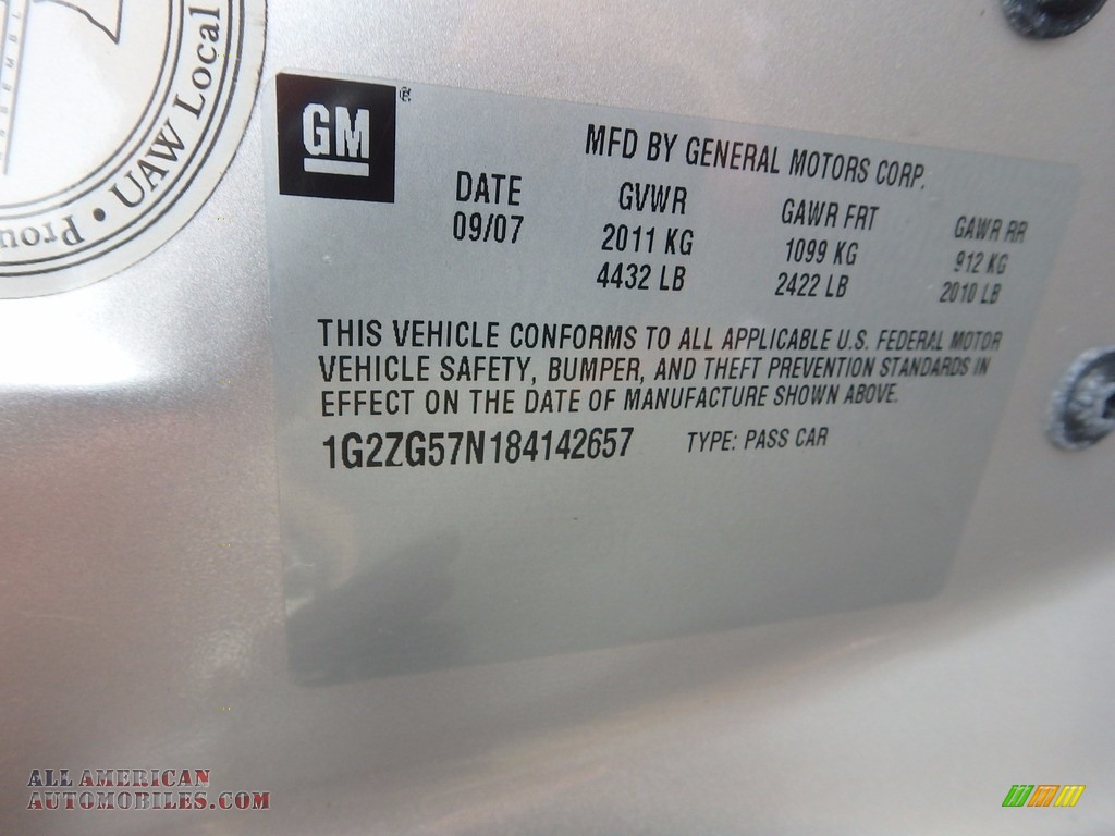 2008 G6 V6 Sedan - Liquid Silver Metallic / Ebony Black photo #14