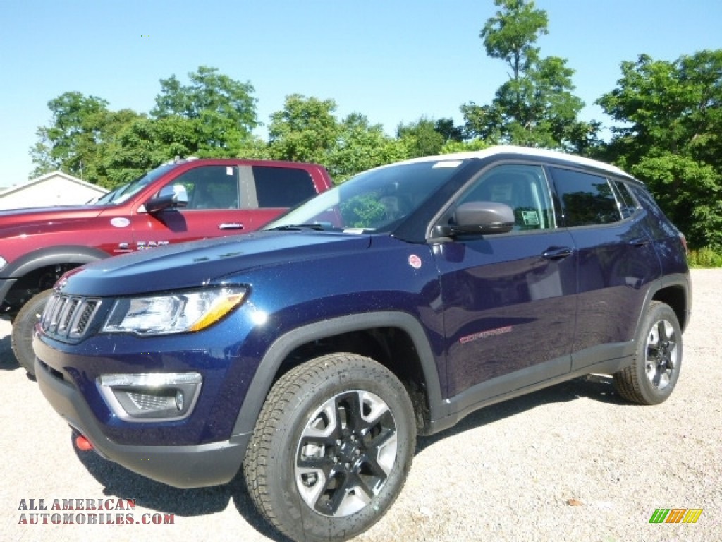 2017 Compass Trailhawk 4x4 - Jazz Blue Pearl / Black/Ruby Red photo #1