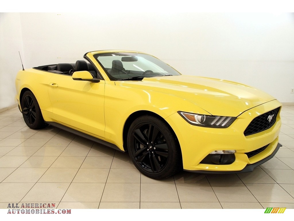 Triple Yellow Tricoat / Ebony Ford Mustang EcoBoost Premium Convertible