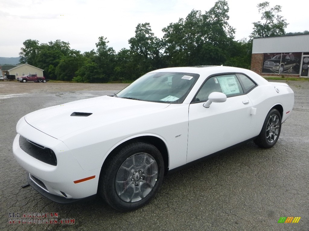 White Knuckle / Black/Ruby Red Dodge Challenger GT AWD