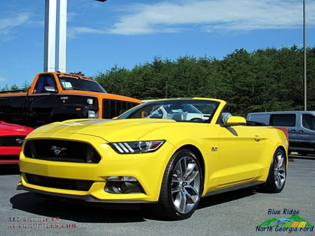 Triple Yellow / Ebony Ford Mustang GT Premium Convertible
