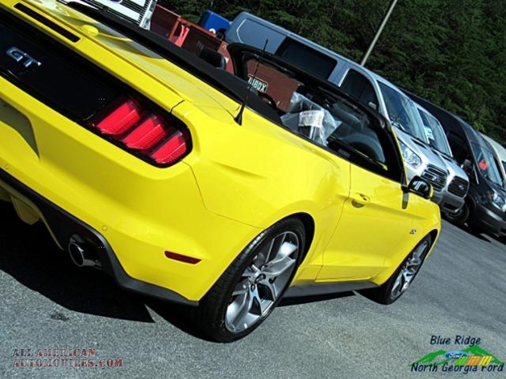 2017 Mustang GT Premium Convertible - Triple Yellow / Ebony photo #34
