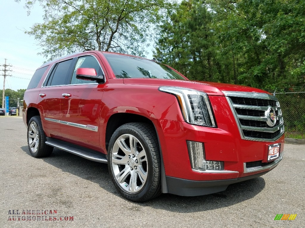 Crystal Red Tintcoat / Shale/Cocoa Cadillac Escalade Luxury 4WD