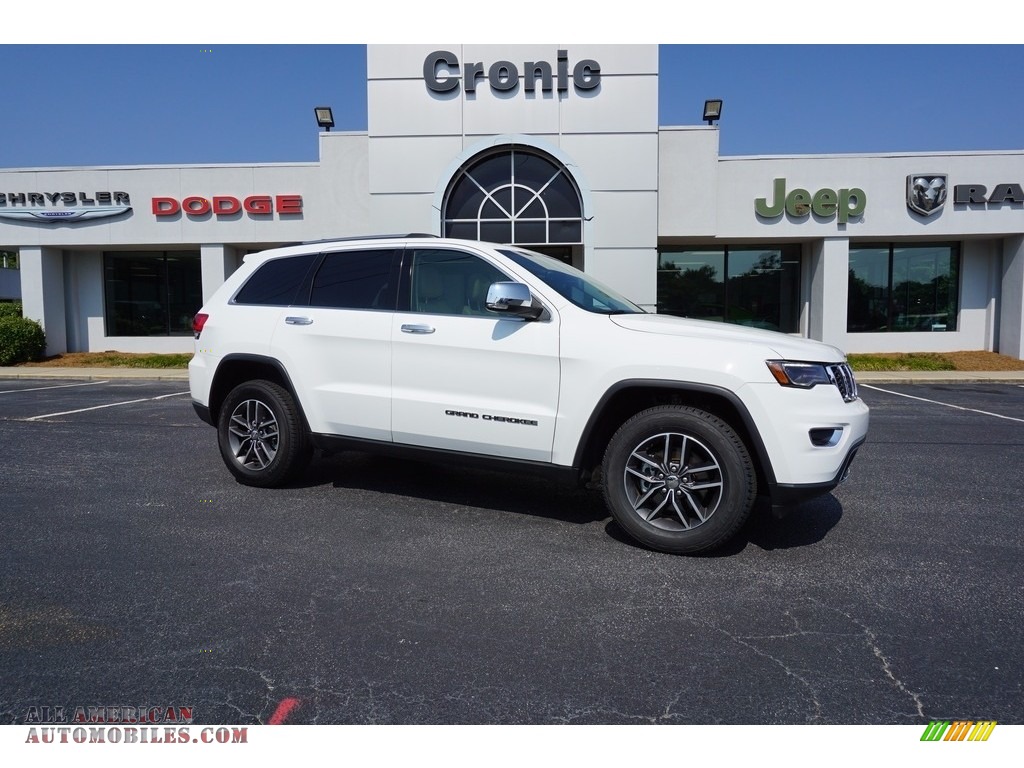 Bright White / Black/Light Frost Beige Jeep Grand Cherokee Limited