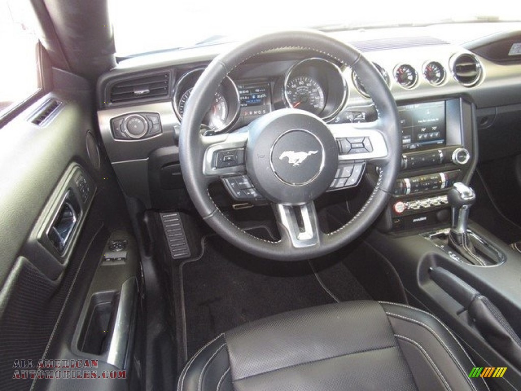 2015 Mustang EcoBoost Premium Coupe - Black / 50 Years Raven Black photo #14