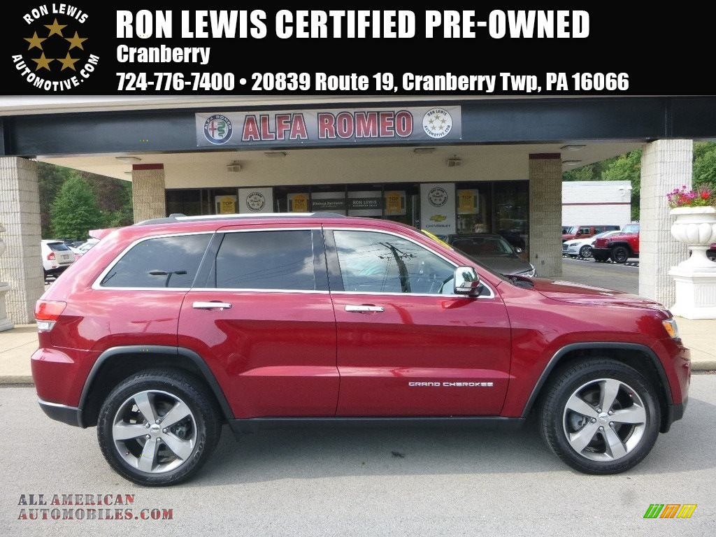 2015 Grand Cherokee Limited 4x4 - Deep Cherry Red Crystal Pearl / Black/Light Frost Beige photo #1