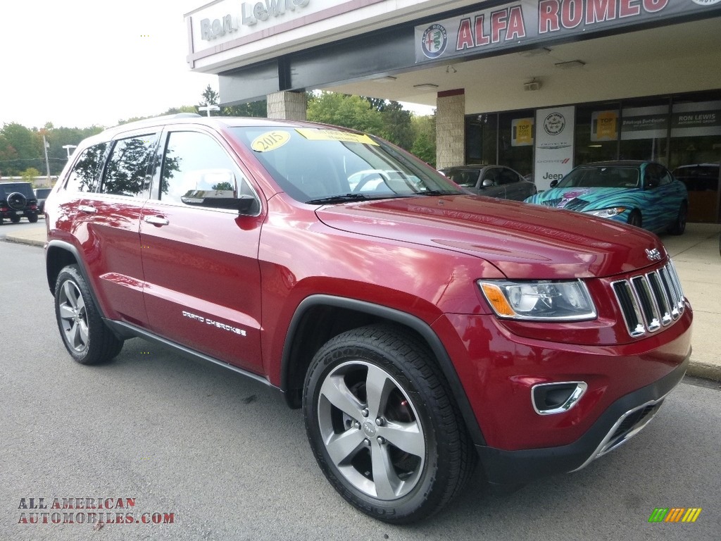2015 Grand Cherokee Limited 4x4 - Deep Cherry Red Crystal Pearl / Black/Light Frost Beige photo #3