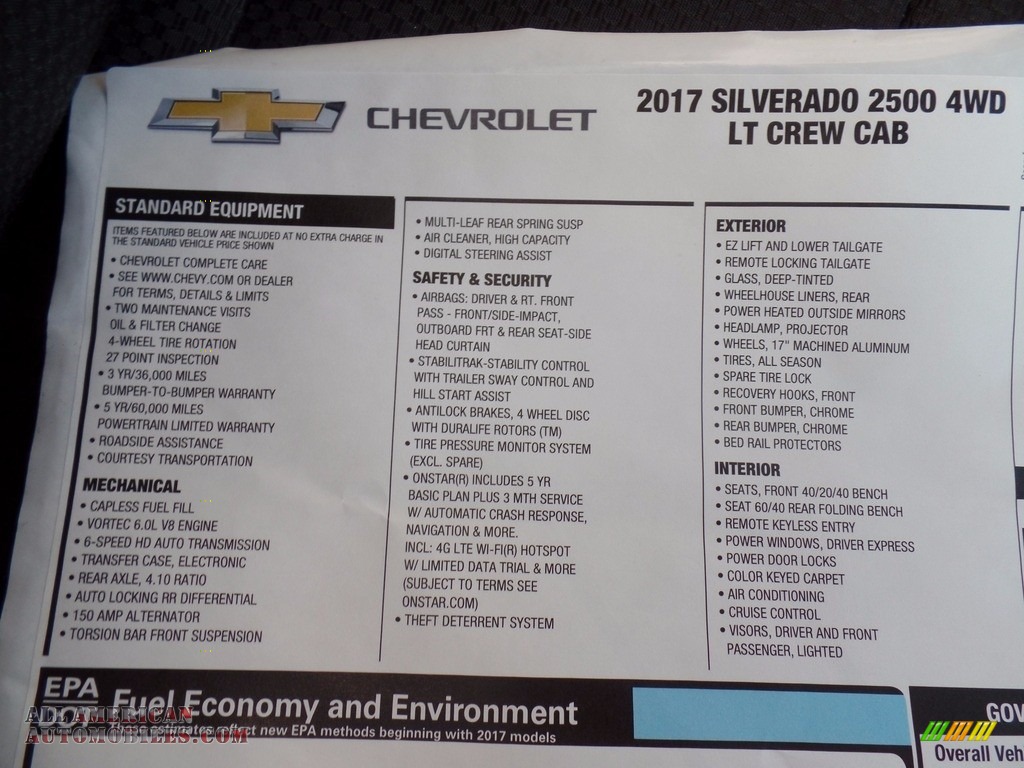 2017 Silverado 2500HD LT Crew Cab 4x4 - Black / Jet Black photo #13