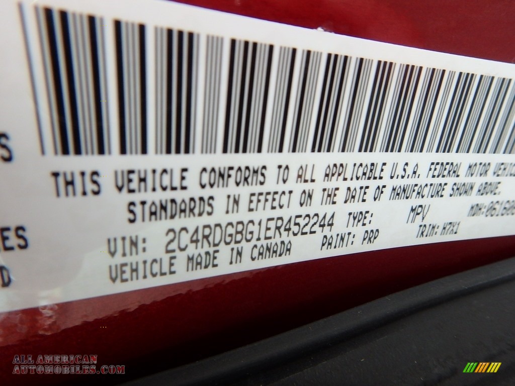 2014 Grand Caravan American Value Package - Deep Cherry Red Crystal Pearl / Black/Light Graystone photo #29