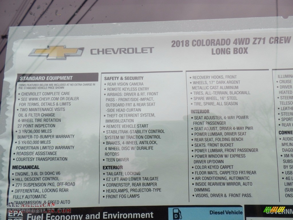 2018 Colorado Z71 Crew Cab 4x4 - Silver Ice Metallic / Jet Black photo #52