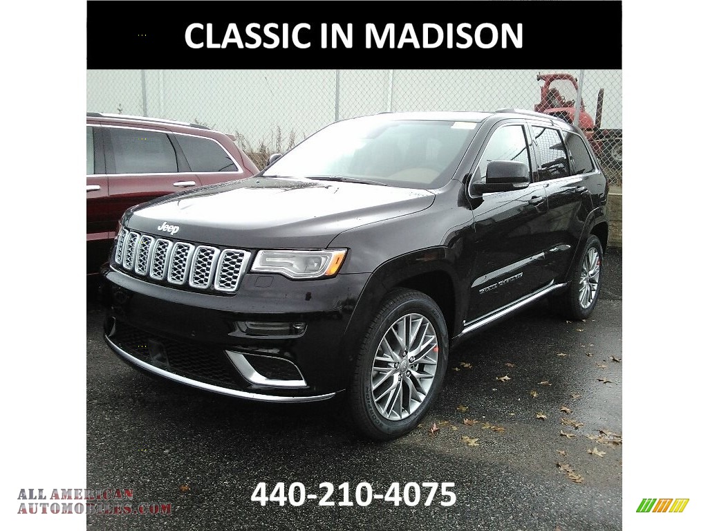 2018 Grand Cherokee Summit 4x4 - Diamond Black Crystal Pearl / Dark Sienna Brown/Black photo #1