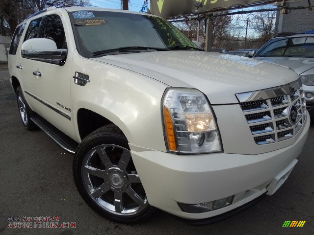 2007 Escalade AWD - White Diamond / Cocoa/Light Cashmere photo #1