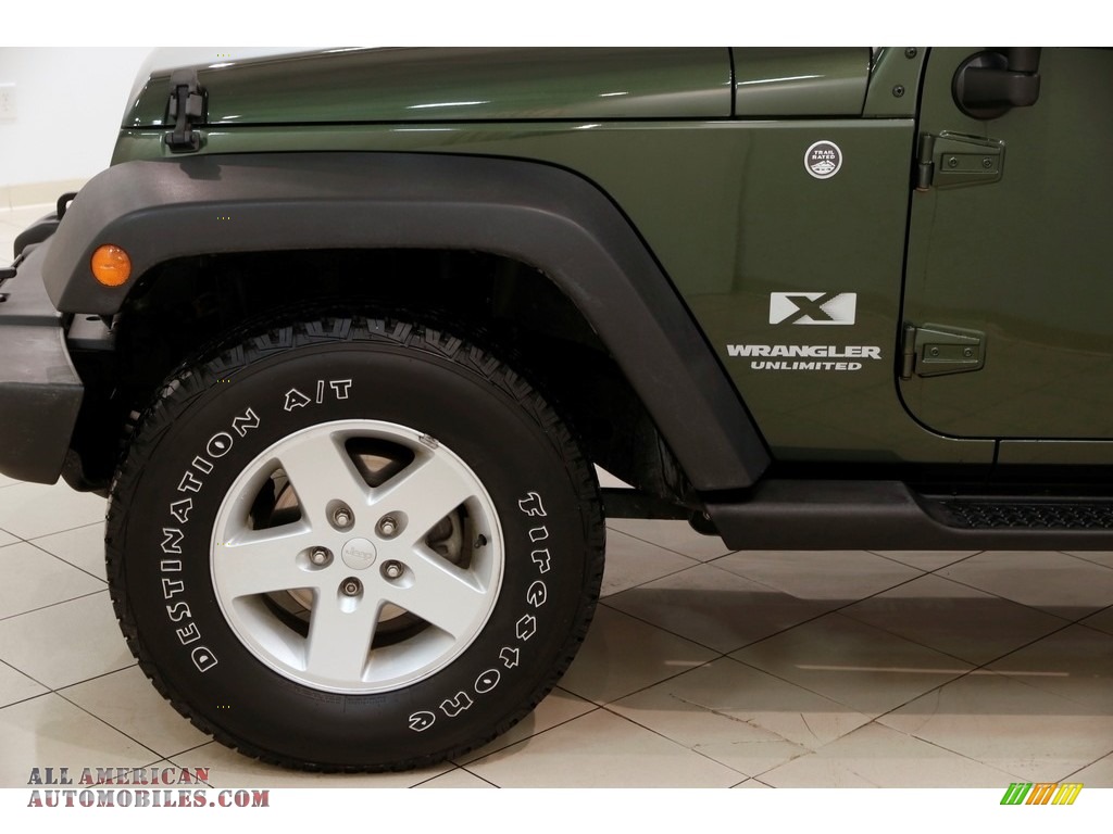 2009 Wrangler Unlimited X 4x4 - Jeep Green Metallic / Dark Khaki/Medium Khaki photo #15