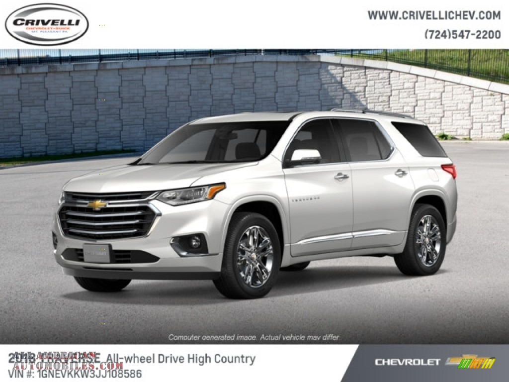 2018 Traverse High Country AWD - Iridescent Pearl Tricoat / High Country Jet Black/Loft Brown photo #1