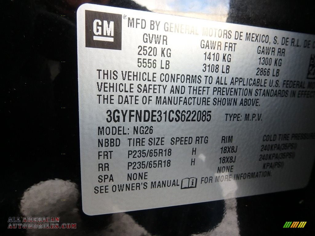 2012 SRX Luxury AWD - Black Raven / Titanium/Ebony photo #14