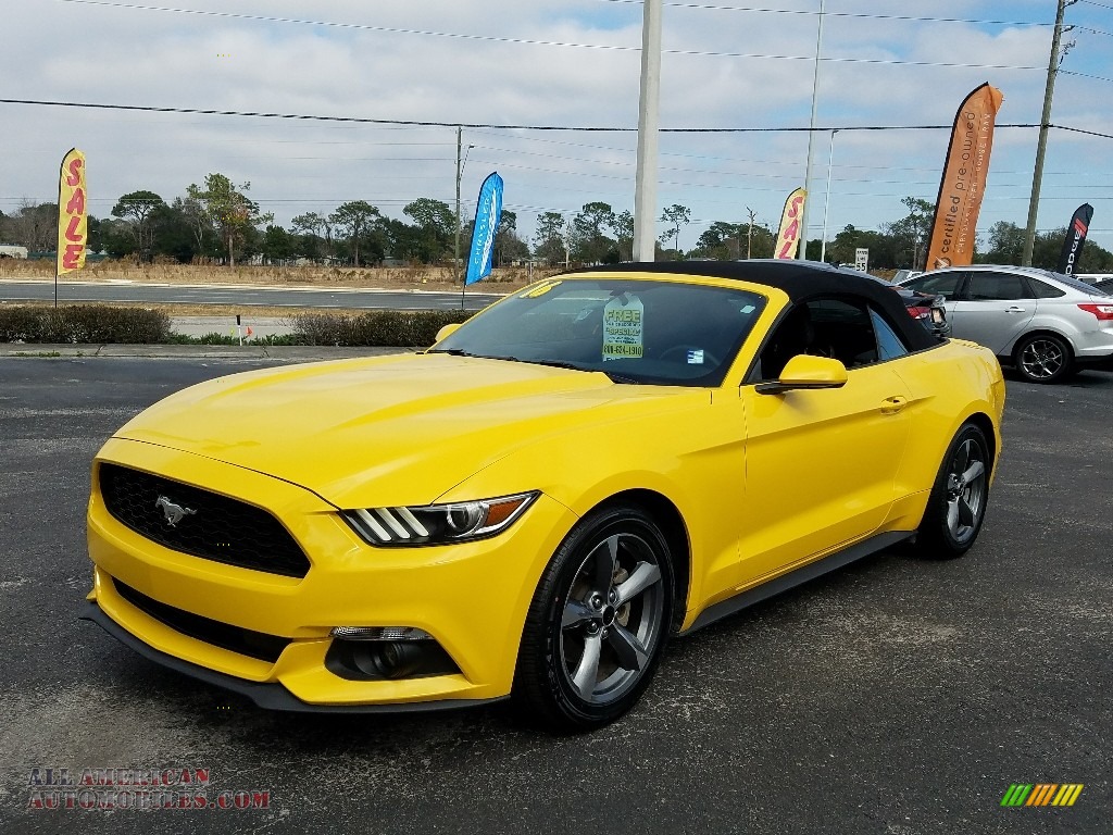 Triple Yellow Tricoat / Ebony Ford Mustang V6 Convertible