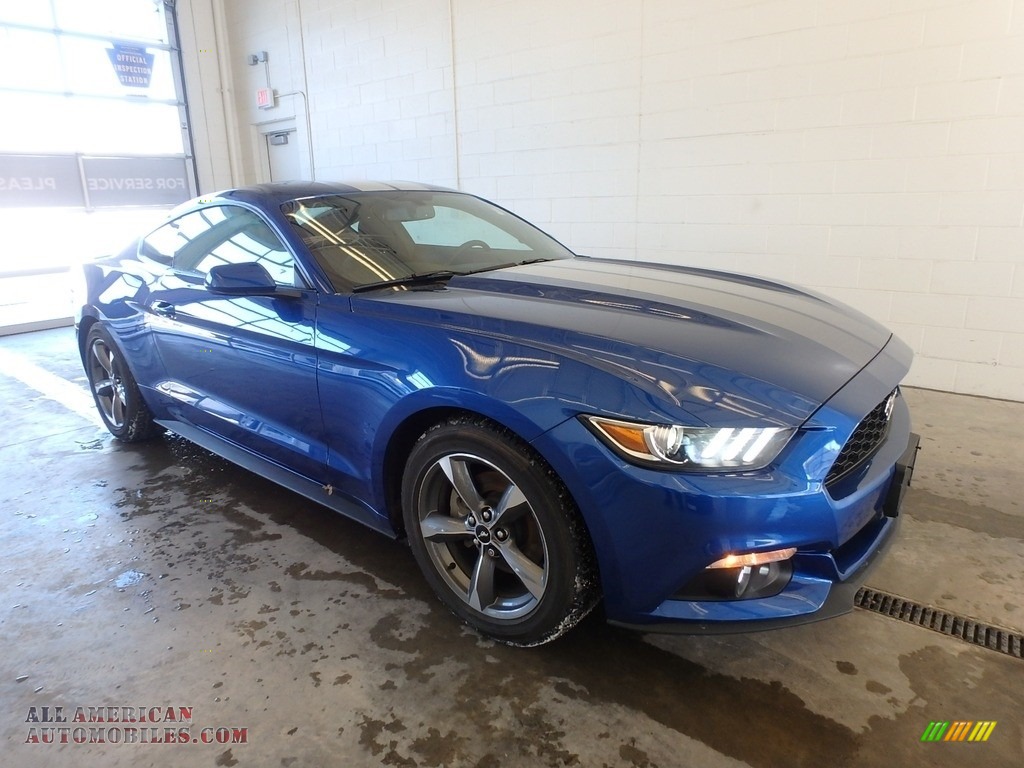 Lightning Blue / Ebony Ford Mustang Ecoboost Coupe